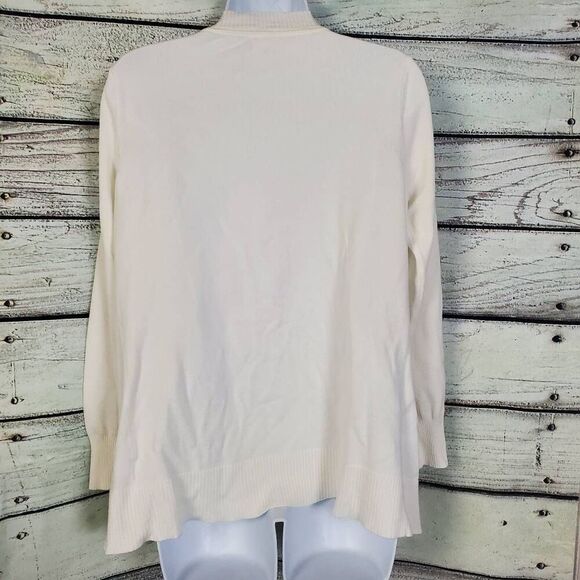 Zenana Outfitters Cream Open Front Knit Cardigan Size S - Picture 4 of 7
